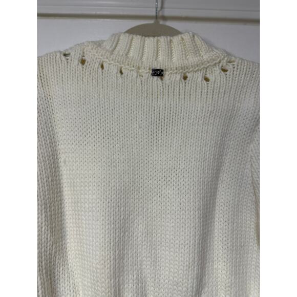 For Love & Lemons Jules Sweater Dress Cream Plus Size 1X NWT Ribbed Knit Fitted - Picture 11 of 16
